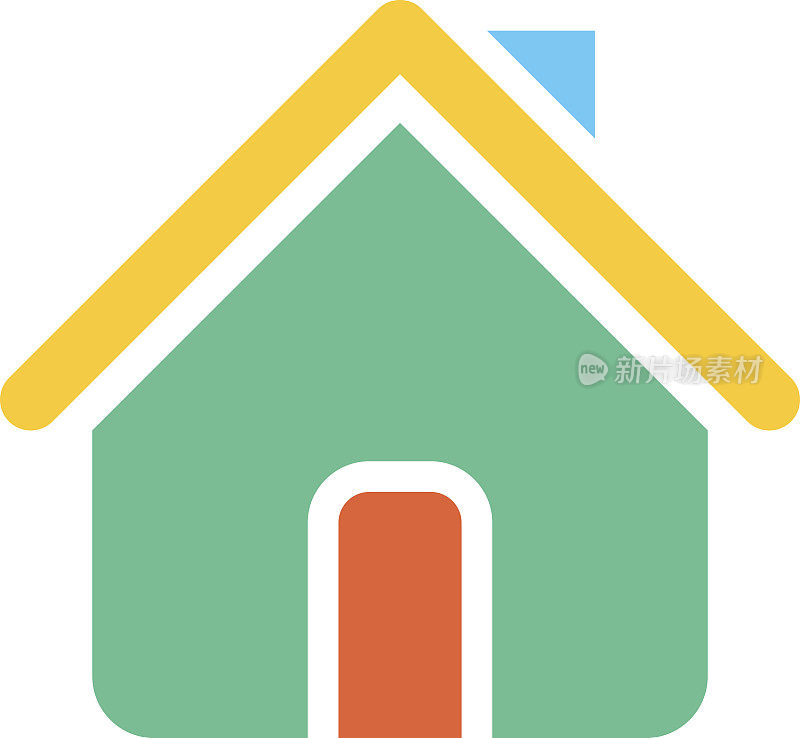 Home icon house sign web internet button flat style